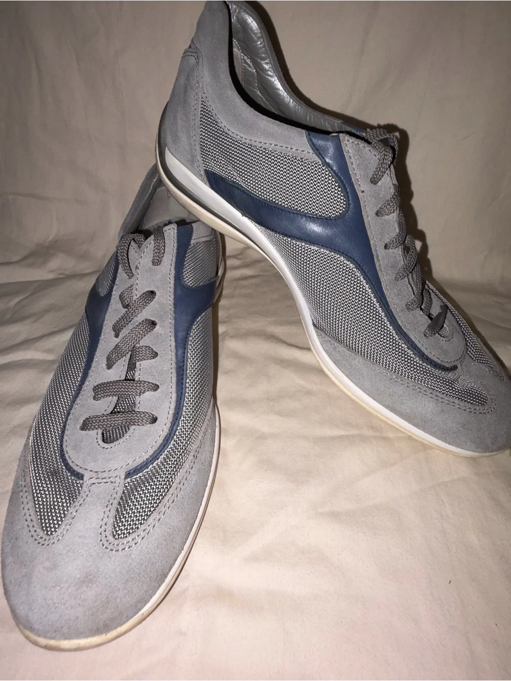 Tod’s Project T Men’s Suede Mesh Sneakers Gray Blue 7.5 Italy